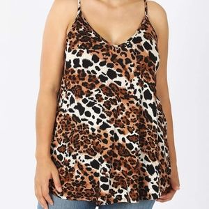 Sleeveless leopard blouse